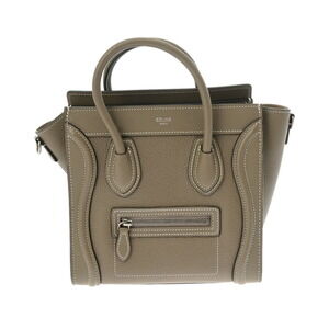 Celine Luggage Shopper Khaki Green Drummed Calfskin Handbag
